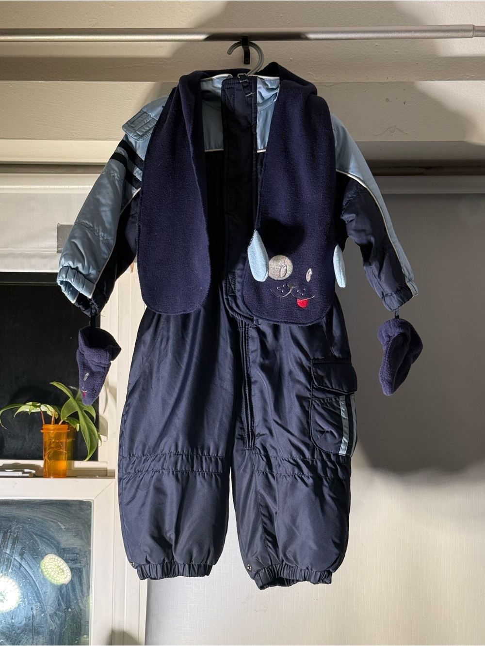 ZeroXposur 18M Infant/Toddler One-Piece Snowsuit Set with Scarf & Mittens - Exce